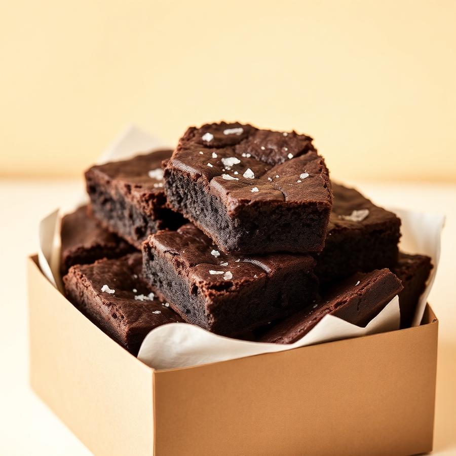 Box of sea-salt brownies