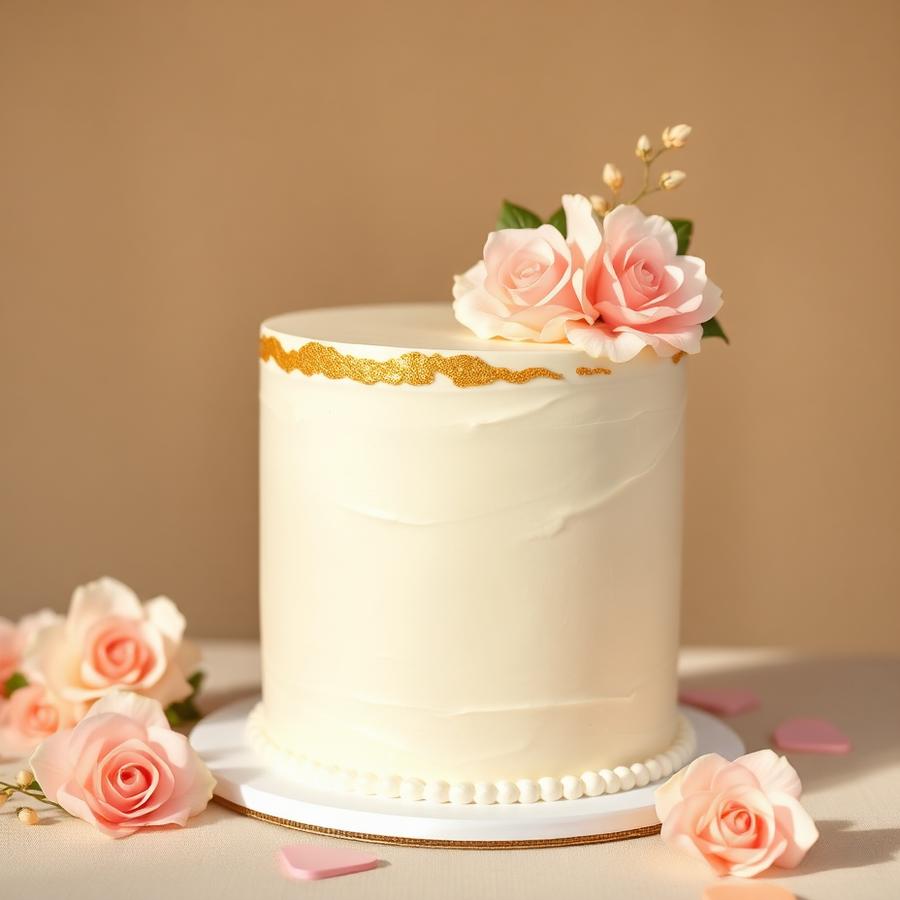 Buttercream celebration cake with sugar roses