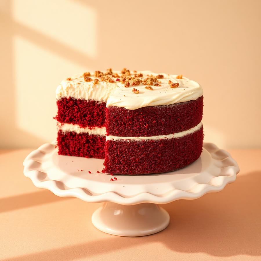 Red velvet cake with cream cheese frosting