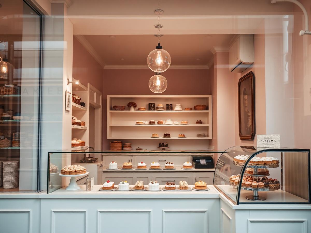 Bloomsbury Bakery shopfront counter filled with cakes
